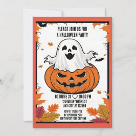 Inbjudan till Funny Ghost och pumkin Halloween fes