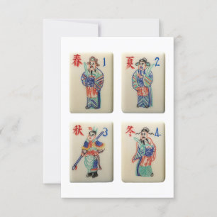 Inbjudan till fyra Mahjong Season-plattor (krigare