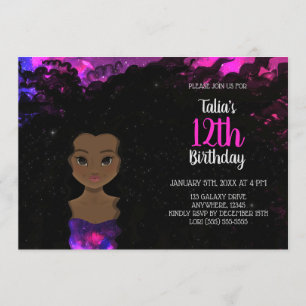 Inbjudan till galaxy Girl Birthday Trollton 4