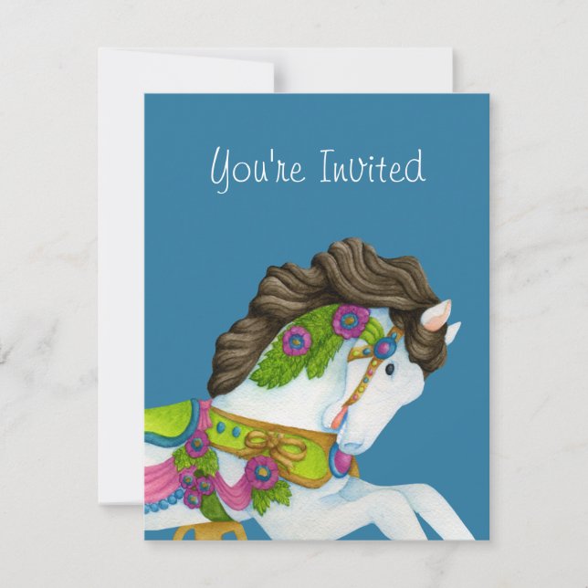 Inbjudan till galayle Carousel Horse (Framsida)