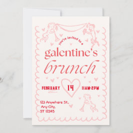 Inbjudan till galentines brunch-fest