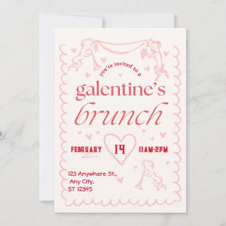 Inbjudan till galentines brunch-fest
