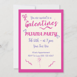 Inbjudan till Galentine's Day Tjejpyjamasparty