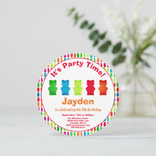 Inbjudan till galning Candy Barns födelsedag