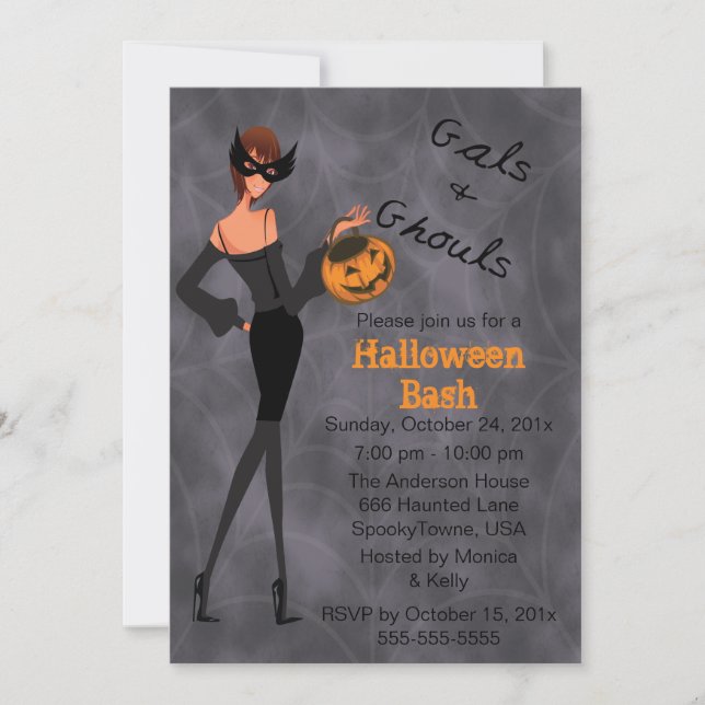 Inbjudan till Gals och Ghouls Halloween fest (Framsida)