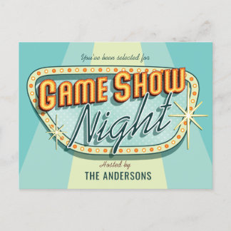 Inbjudan till Game Show Night-fest Vykort