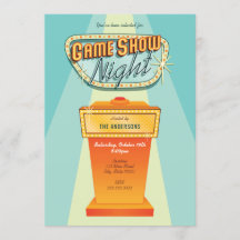 Inbjudan till Game Show Night-firande