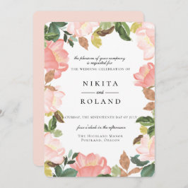 inbjudan till Garden Blommigt-bröllop