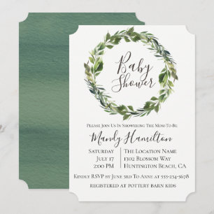 Inbjudan till Garden Greenery WAN Baby Shower