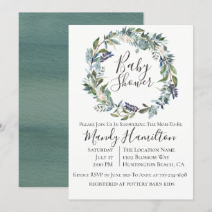Inbjudan till Garden Greenery WAN Baby Shower