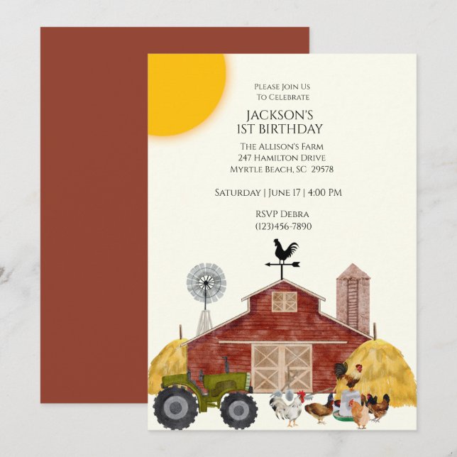 Inbjudan till gårdsuppfödning av barna (Fram/baksida)