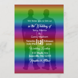 Inbjudan till Gay pride Rainbow bröllop