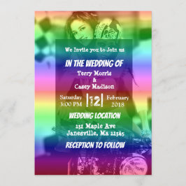 Inbjudan till Gay pride Rainbow Photo Wedding