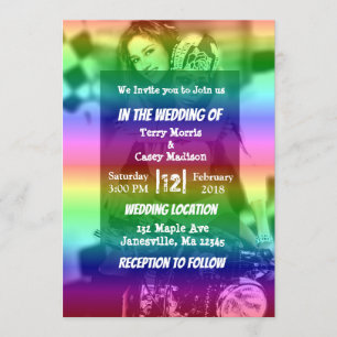 Inbjudan till Gay pride Rainbow Photo Wedding