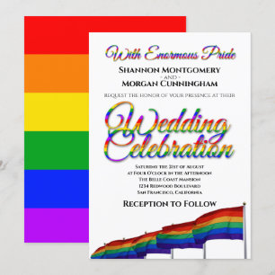 Inbjudan till Gay pride Rainbow Wedding
