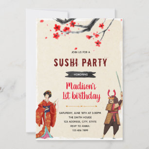 Inbjudan till Geisha samurai sushi-part