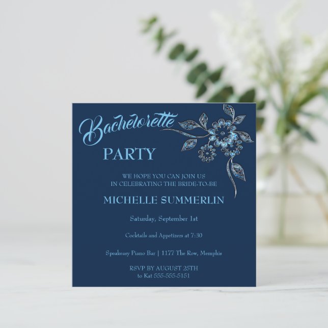 Inbjudan till Gem Blommigt Bachelorette-partiet (Stående Fram)