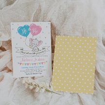 Inbjudan till gender Reveal Party Elephant