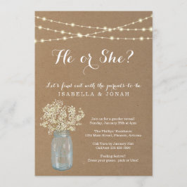 Inbjudan till gender Reveal Party - Rustic Kraft