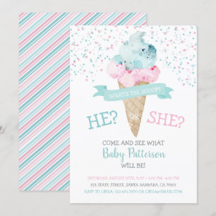 Inbjudan till gender Visa Ice Cream Party