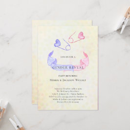 Inbjudan till gender Visa Rosa Blue Baby Shower