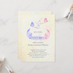 Inbjudan till gender Visa Rosa Blue Baby Shower