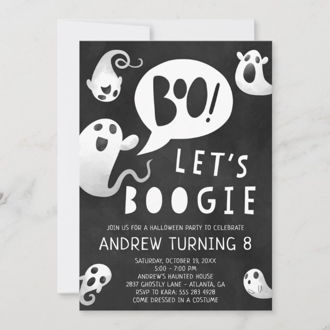 Inbjudan till Ghost Halloween fest - Lets Boogie (Framsida)