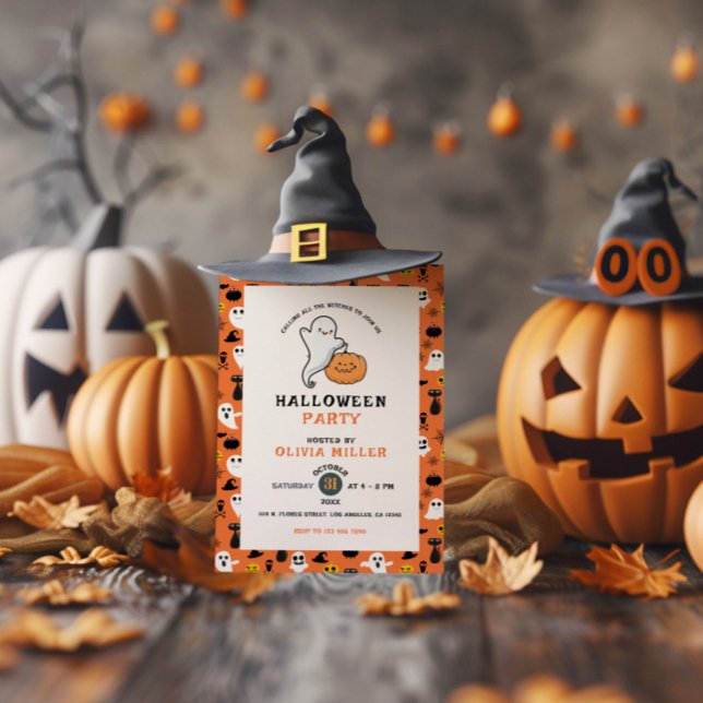 Inbjudan till Ghost Pumpkin Spooky Halloween fest (Skapare uppladdad)