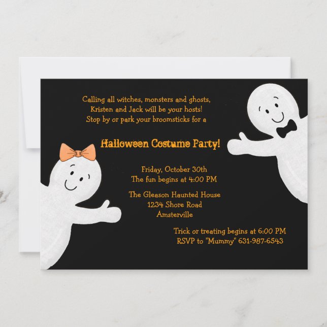 Inbjudan till Ghost Syskon Halloween fest (Framsida)