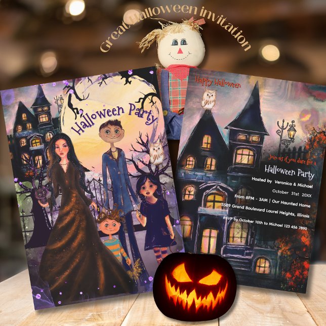 Inbjudan till Ghoulishly Bra Haunted House Party (A Ghoulishly Good Haunted House Party Invitation)