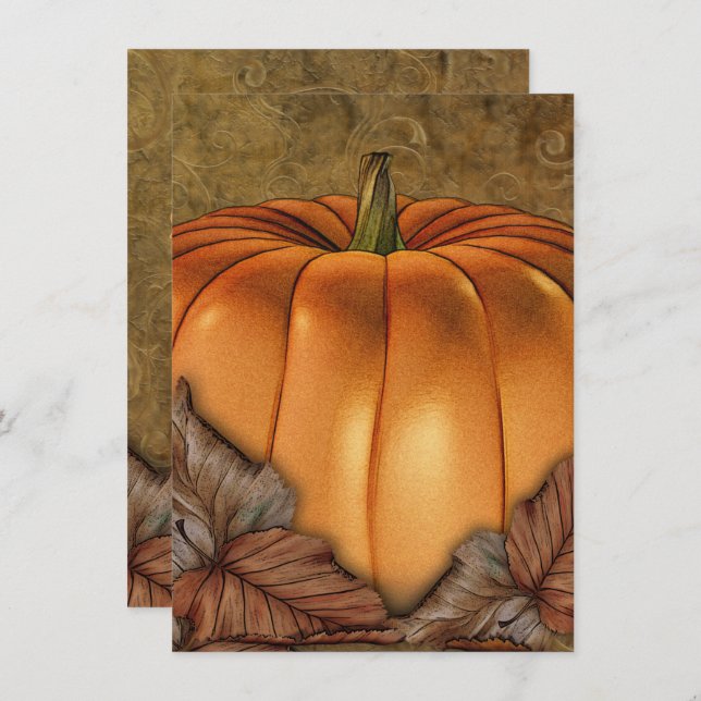 Inbjudan till Giant Pumpkin Medium Halloween fest (Fram/baksida)