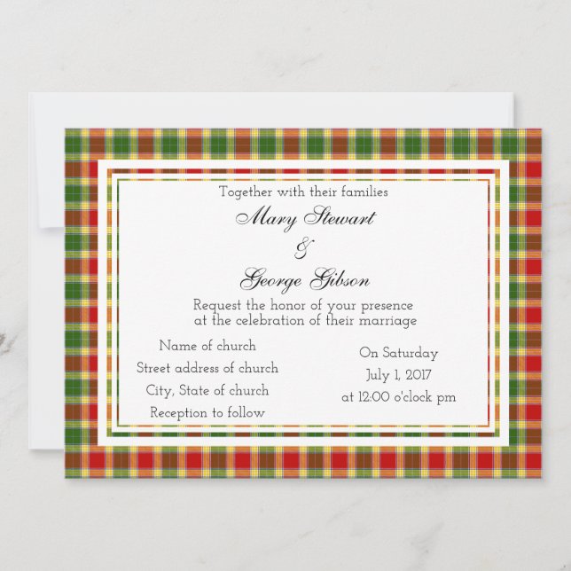 Inbjudan till Gibson Scottish Wedding (Framsida)