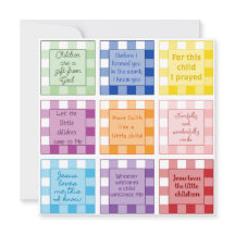 Inbjudan till Gingham Bible verse Baby Shower