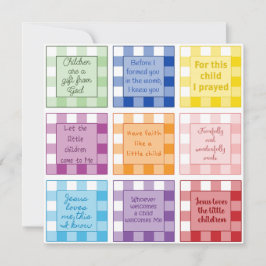Inbjudan till Gingham Bible verse Baby Shower