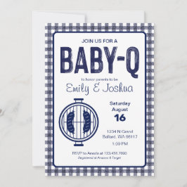 Inbjudan till Gingham Play Baby Shower