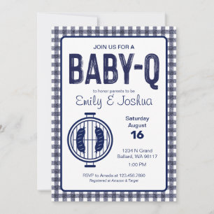 Inbjudan till Gingham Play Baby Shower