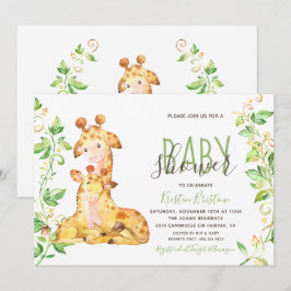 Inbjudan till Giraffe Animals Baby Shower