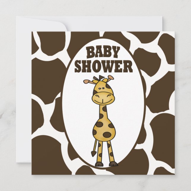Inbjudan till Giraffe Baby Shower (Framsida)
