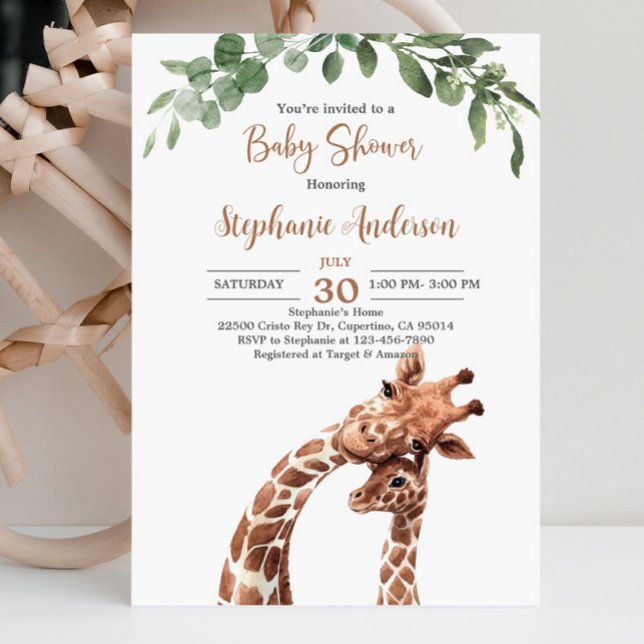 Inbjudan till Giraffe Baby Shower (Skapare uppladdad)