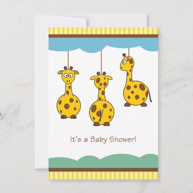 Inbjudan till Giraffe Baby Shower (Baksida)