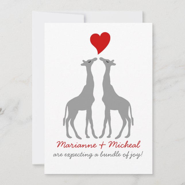 Inbjudan till Giraffe Baby Shower (Framsida)