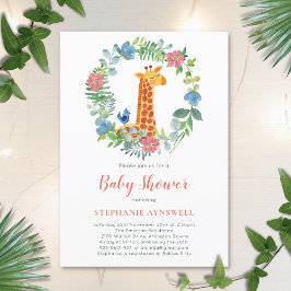 Inbjudan till Giraffe & Blommigt Wand Baby Shower