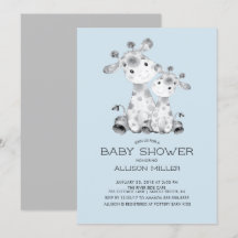 Inbjudan till Giraffe Boys baby Shower