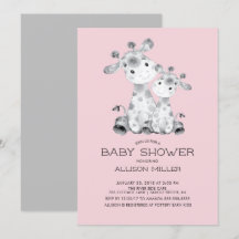 Inbjudan till Giraffe Girls baby Shower