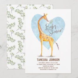 Inbjudan till Giraffe Heart Baby Shower