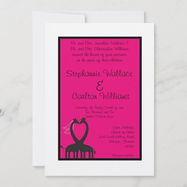 Inbjudan till Giraffe Heart Wedding (Framsida)