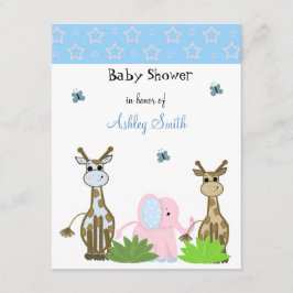 Inbjudan till Giraffe och Elephant Baby Shower