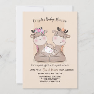 Inbjudan till Giraffe Par Baby Shower