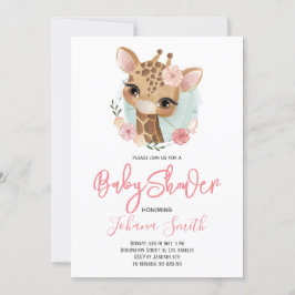 Inbjudan till Giraffe Safari Cute Baby Shower