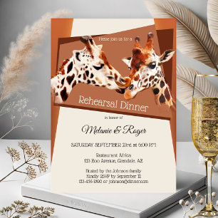 Inbjudan till Giraffe Safari Zoo Rehearsal Dinner